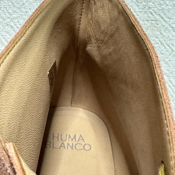 Anthropologie Huma Blanco Manuela Peach Suede Lace-Up Booties 10 - Picture 7 of 9